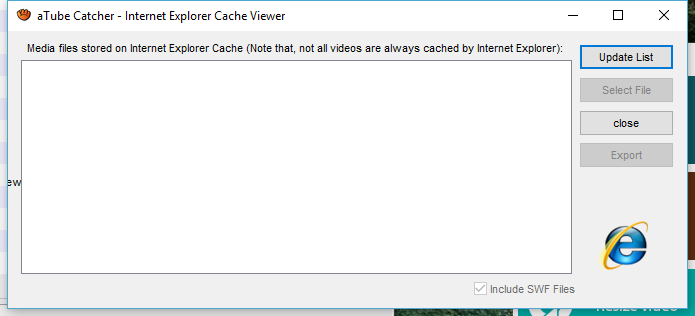 Janela de informações do aTube Catcher